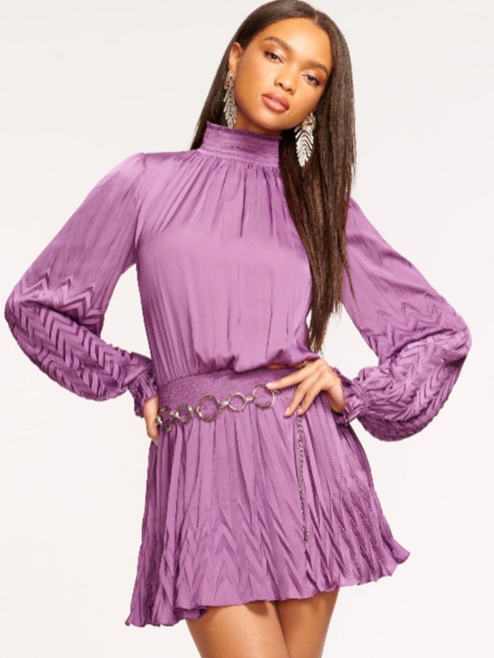 Ramy Brook Sawyer Smocked Mini Dress - Mulberry
